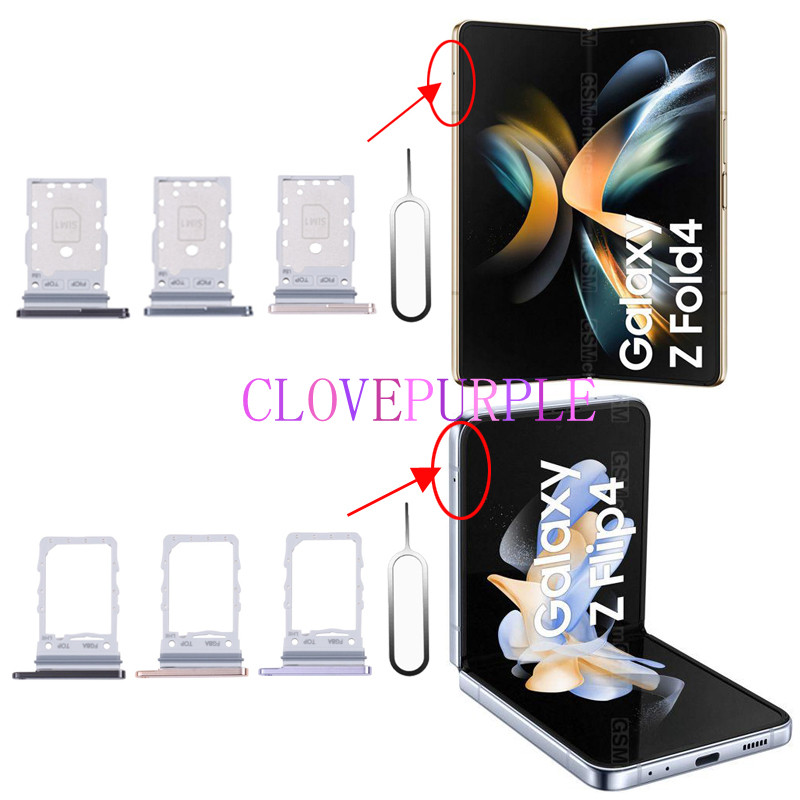 สําหรับ Samsung Galaxy Z Flip4 Fold4 5G ซิมการ์ดชิปถาดการ์ด Z Flip 4 พับ 4 F721 F936 ผู้ถือลิ้นชักซิม
