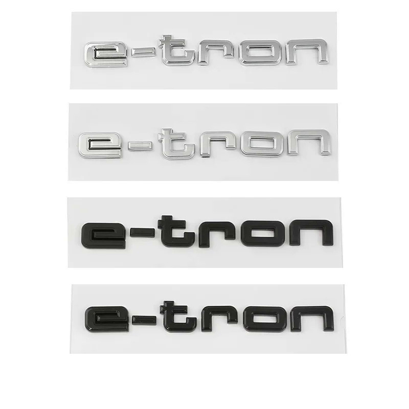 Car 3D ABS E-tron Trunk Letters Logo Badge Emblem Decals Sticker For Audi e tron 30 40 50 55 Q2 Q4 Q