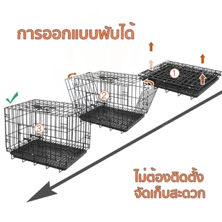 CHT *กรงแมวขนาดใหญ่ พับได้ กรงเเมว1ชั้น กรงสัตว์เลี้ยง กรงกระต่าย แถมถาด ประกอบง่าย เคลื่อนย้ายได้ ายกรงเหล็กนอนหลับสบายกรงสุนัขพับได้