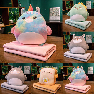 Warm Hands Pillow Blanket 3-in-1 Student Handheld Office Warm Hands Home Backrest Pillow Cartoon