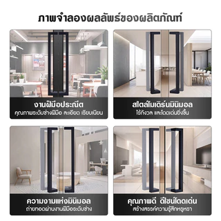 มือจับประตูสแตนเลส ท่อเหลี่ยม ยาว 600-1500 ซม. ความหนา 1 มม. ราวจับทั้งสองด้าน (1 คู่) ประตูกระจก ประตูไม้ ประตูโลหะ
