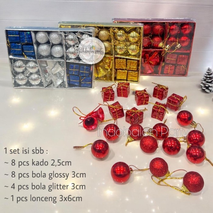 BOX SET 21 OS2020C-026 เครื่องประดับคริสต์มาส / เครื่องประดับตกแต่งต้นคริสต์มาส