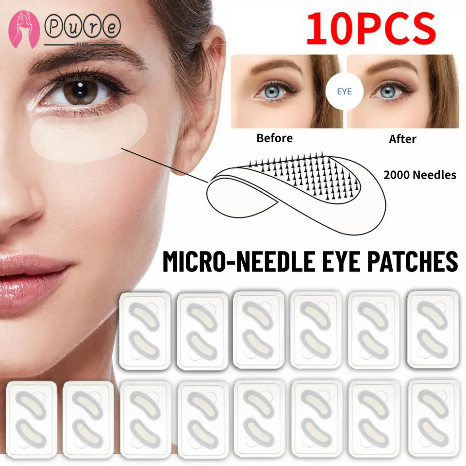 [BZ] Niacinamide & Hyaluronic Acid Eye Mask - Microneedle Patch for Deep Hydration, Smoothing Fine L