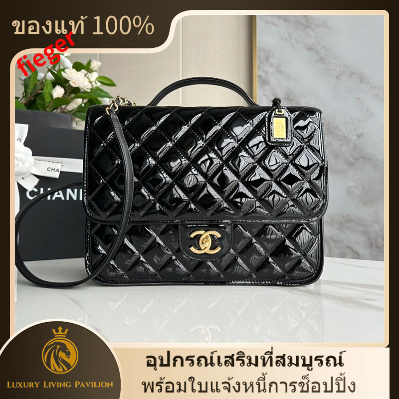 มีใบแจ้งหนี้การช็อปปิ้ง ฝรั่งเศส ซื้อ chanel 22K Patent leather backpack black shopeeถูกที่สุดถุงของ