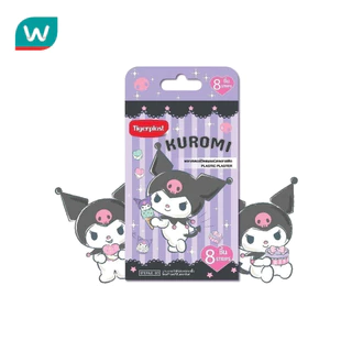Tigerplast ไทเกอร์พลาส พลาสเตอร์ปิดแผลพลาสติก ลายคุโรมิ (Kuromi) 8 ชิ้น