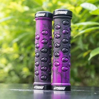 LIYOUNG Skull Grip Cover จักรยานเสือภูเขา Birdis Locking Grip Rubber Grip Cover อุปกรณ์ขี่