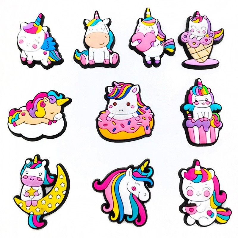 10 ชิ้น/เซ็ตรองเท้า Charm MEIDJ ตัวติดรองเท้า Pvc ตัวการ์ตูน สำหรับตกแต่ง MEIDJ Diy รองเท้าหัวโต ติดง่าย น่ารัก