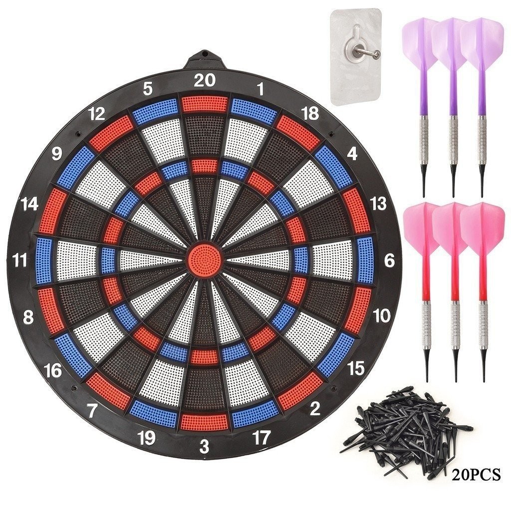 Dongye18Inch Safety Target Soft Dart Board Set Dart Target with Six Soft Darts