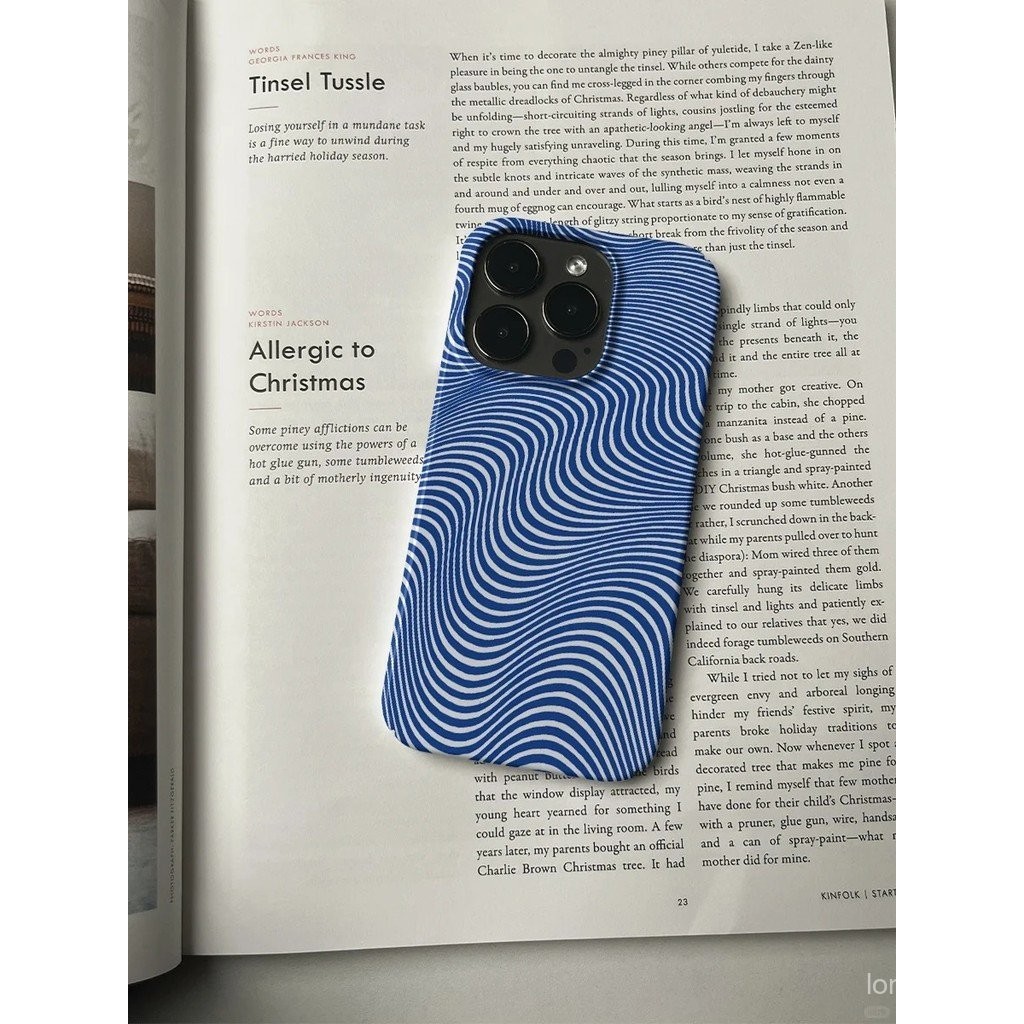 สีฟ้าสีขาวลูกฟูก High-End แฟชั่น Frosted เคสโทรศัพท์เหมาะสําหรับ iphone 16promax 15plus 14pro 13pro 