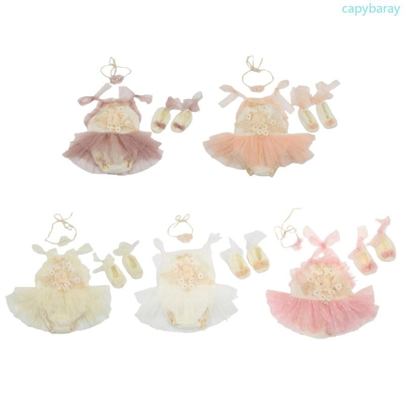 Cpy ทารกแรกเกิดการถ่ายภาพ Props เด็กลูกไม้ Romper ชุดแถบคาดศีรษะ Photo Prop เด็กทารกเสื้อผ้าเด็กเครื่องแต่งกาย