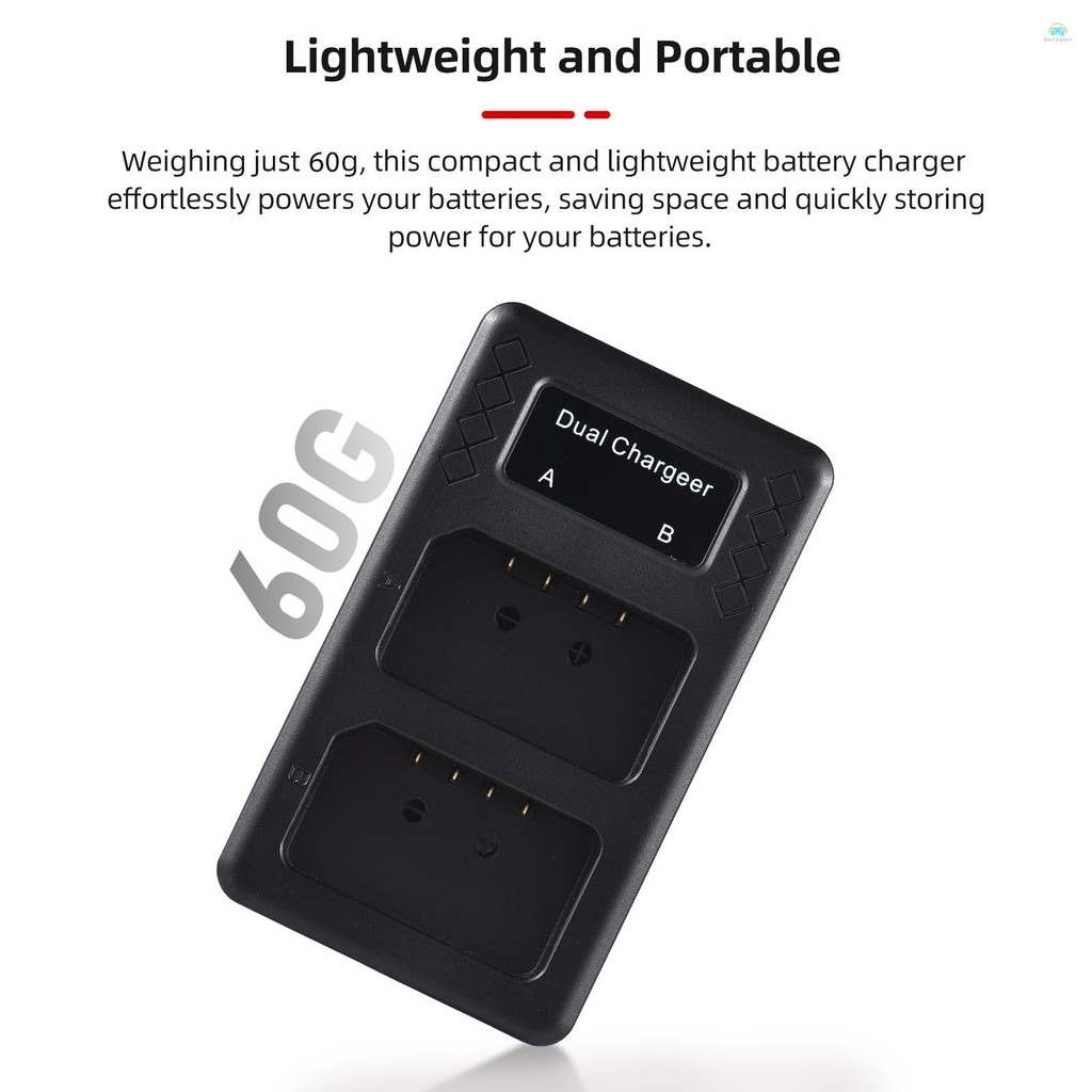 Yb2 Dual Charger แบบพกพา 2 ช่องแบตเตอรี่สําหรับ Godox V1/ V860III Series แฟลช Speedlite แบตเตอรี่ VB26A/VB26B/VB30