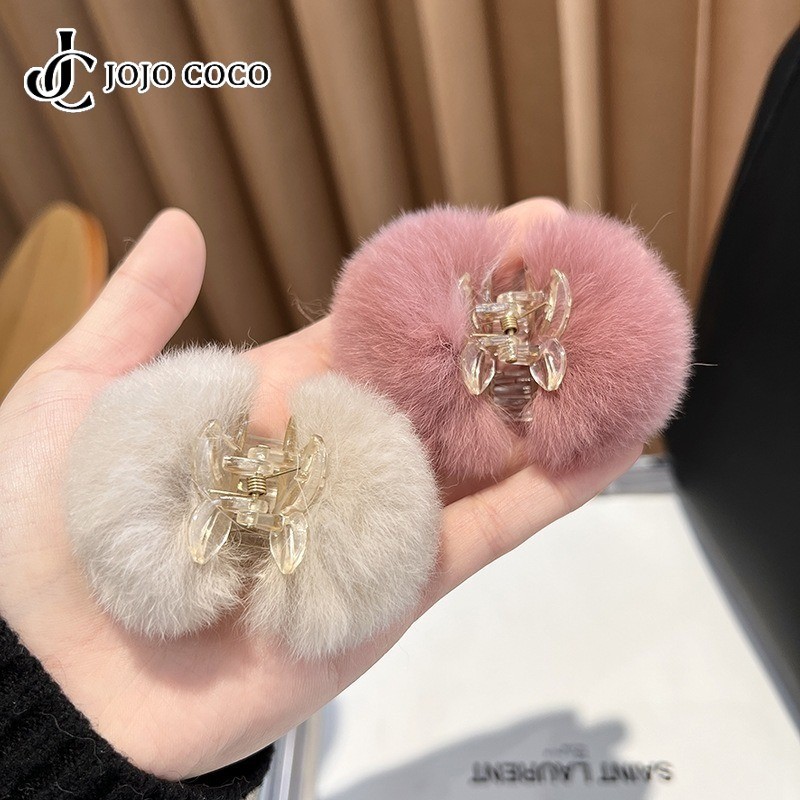 Jojo COCO ลูกบอลขนสัตว์ขนาดเล็ก Grabber สไตล์เกาหลีสไตล์อ่อนโยนเครื่องประดับผมกิ๊บติดผมผู้หญิงหวานและน่ารัก
