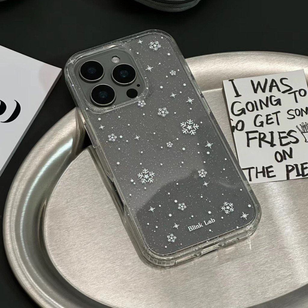 ฤดูใบไม้ร่วงฤดูหนาว Glitter Snowy Day เหมาะสําหรับ Apple 16/15/14/13promax เคสโทรศัพท์ 12/11/xr นุ่ม xs/8p หญิงเคสโทรศัพท์