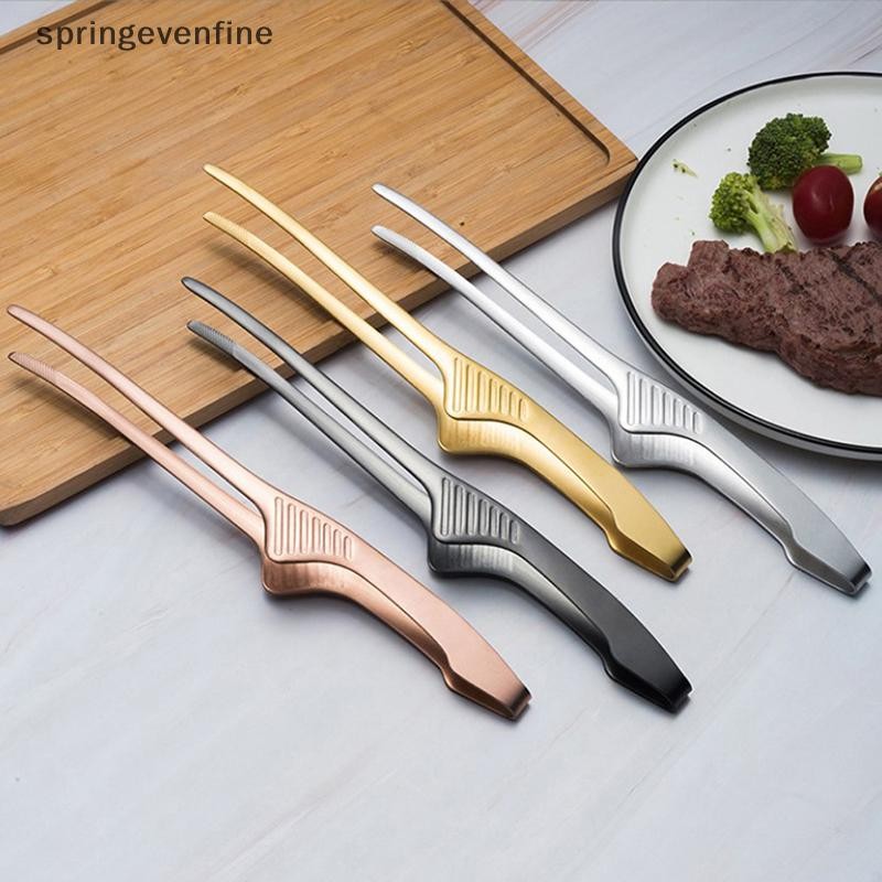 Springevenfine แหนบอาหารบาร์บีคิว คลิปบาร์บีคิว คลิปอาหารสแตนเลส อุปกรณ์ครัว Springevenfine