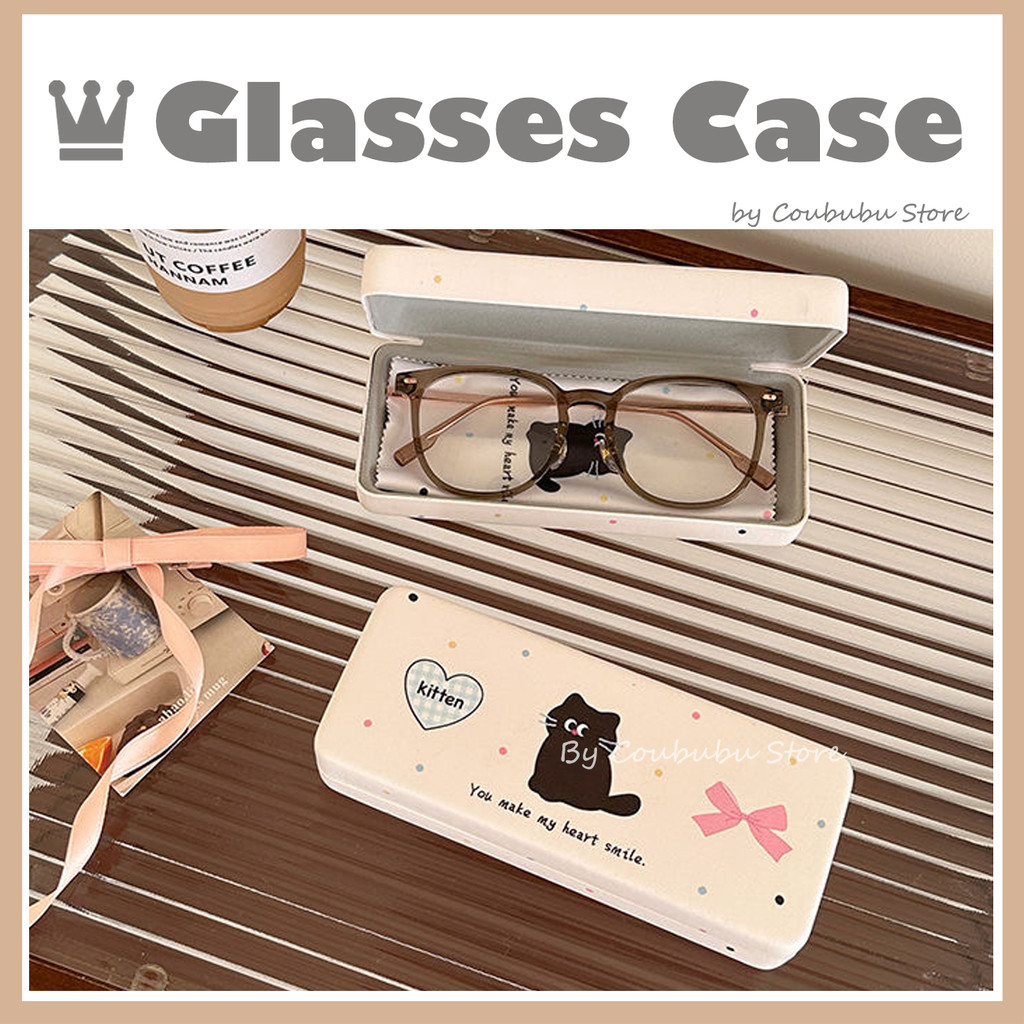 ✿คูบุบุ✿ Japanese Ins Cute Cat Hard Case Holder แว่นกันแดด Case Eyeware box สําหรับผู้ใหญ่และเด็ก กล่องยอดนิยม