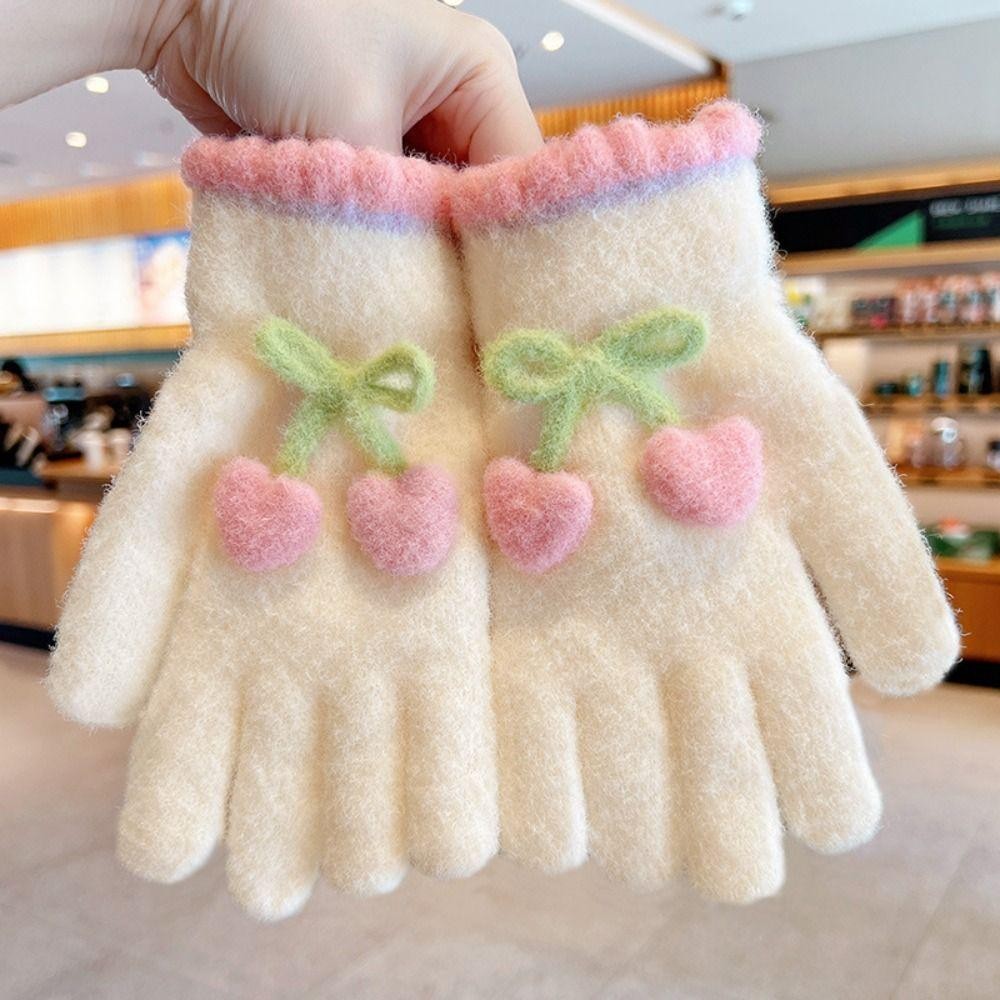 ทามาโต้ เด็กถักถุงมือ,น่ารักเชอร์รี่หนาเด็กเต็มนิ้วถุงมือ,กีฬากลางแจ้งตุ๊กตาฤดูหนาวที่อบอุ่นถุงมือกันลม - รูปที่ 7