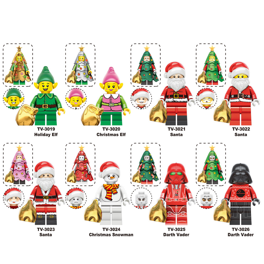 คริสต์มาส Elf Santa Claus Snowman Darth Vader Mini Building Block รูปของเล่นสําหรับของขวัญเด็ก