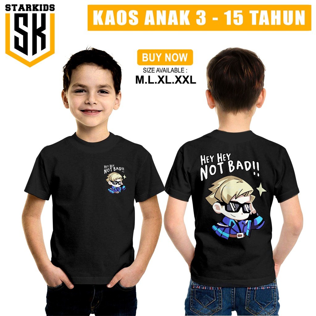 HEY NOTBAD Mobile Legends Alucard MLBB Emotion เสื้อยืดเด็ก