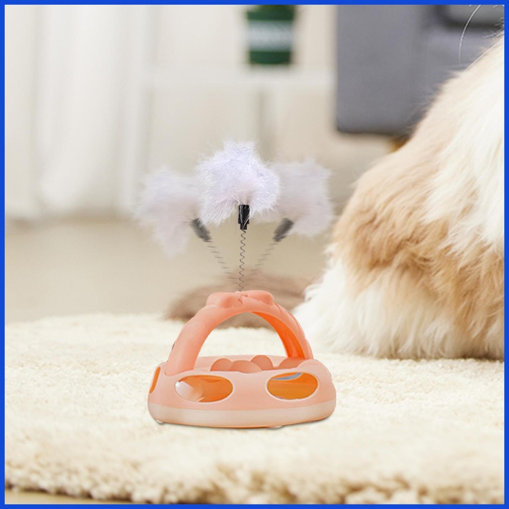 Cat Ball Track ของเล่น Turntable Cat Tower ของเล่นแผ่นเสียงมัลติฟังก์ชั่น Cat Tower ของเล่น Feather 