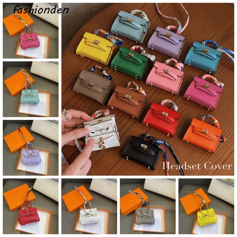 แฟชั่นเดน มินิ เบอร์กิ้น กระเป๋าจี้,เต็มปก12สีหูฟังกระเป๋า,น่ารักหนังเทียมกันกระแทกมินิหนังหูฟังสําหรับหูฟังลิปสติก