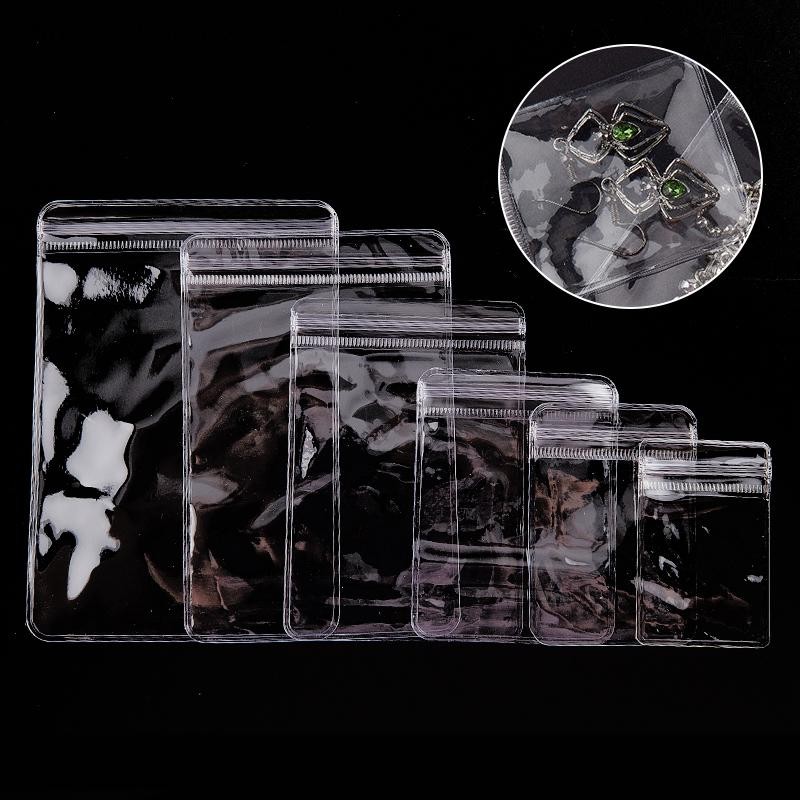[SHNZAA] 20 ชิ้น 26 สาย PVC โปร่งใส Ziplock กระเป๋าของขวัญเครื่องประดับถุงบรรจุ FSSG