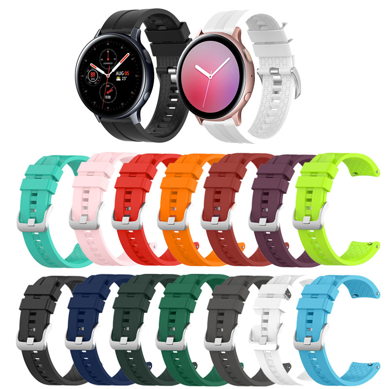 20mm สายนาฬิกาซิลิโคนสําหรับ Samsung Galaxy Watch 7 6 5 4 40 มม.44 มม.Galaxy Watch 6 4 คลาสสิก 43 มม.47 มม.46 มม.42 มม.นาฬิกา 5 pro 45 มม.Active 2