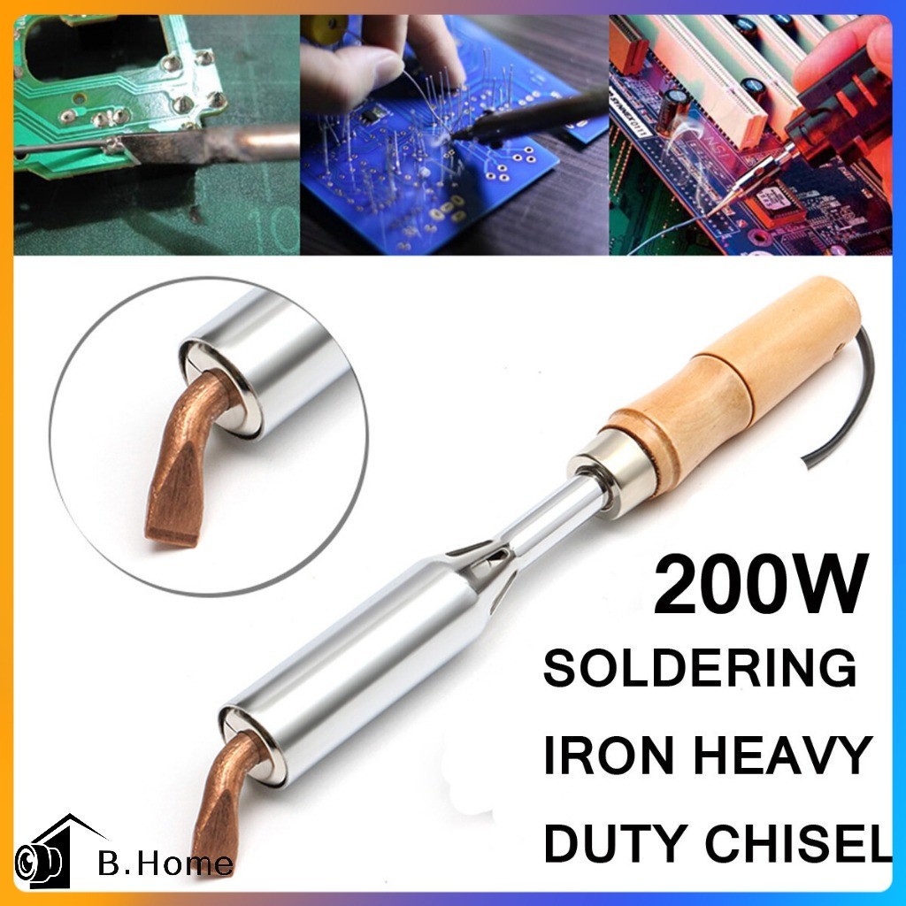 หัวแร้งบัดกรี 200W 220V หัวแร้งไฟฟ้า Heavy Duty เครื่องเชื่อมเหล็กด้วยปลายทองเหลืองหัวแร้ง 100w 150w 300w