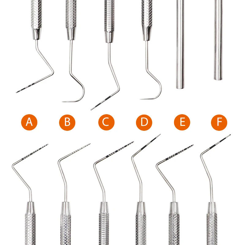 5pcs Dental Stainless Steel Graduated Periodontal Probe With Scaler Explorer Endodontic Instrument D