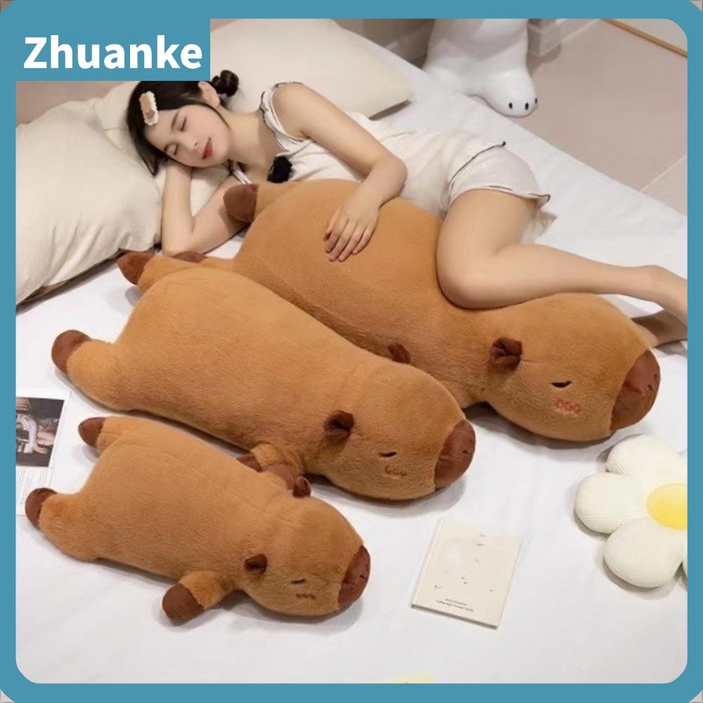 Zhuanke 50/70/90 ซม.กอดหมอน Body, ตุ๊กตา Sleep Capybara ของเล่นตุ๊กตา, การ์ตูนยักษ์ Creative เตียงสี่เหลี่ยมผืนผ้าเบาะตกแต่งบ้าน