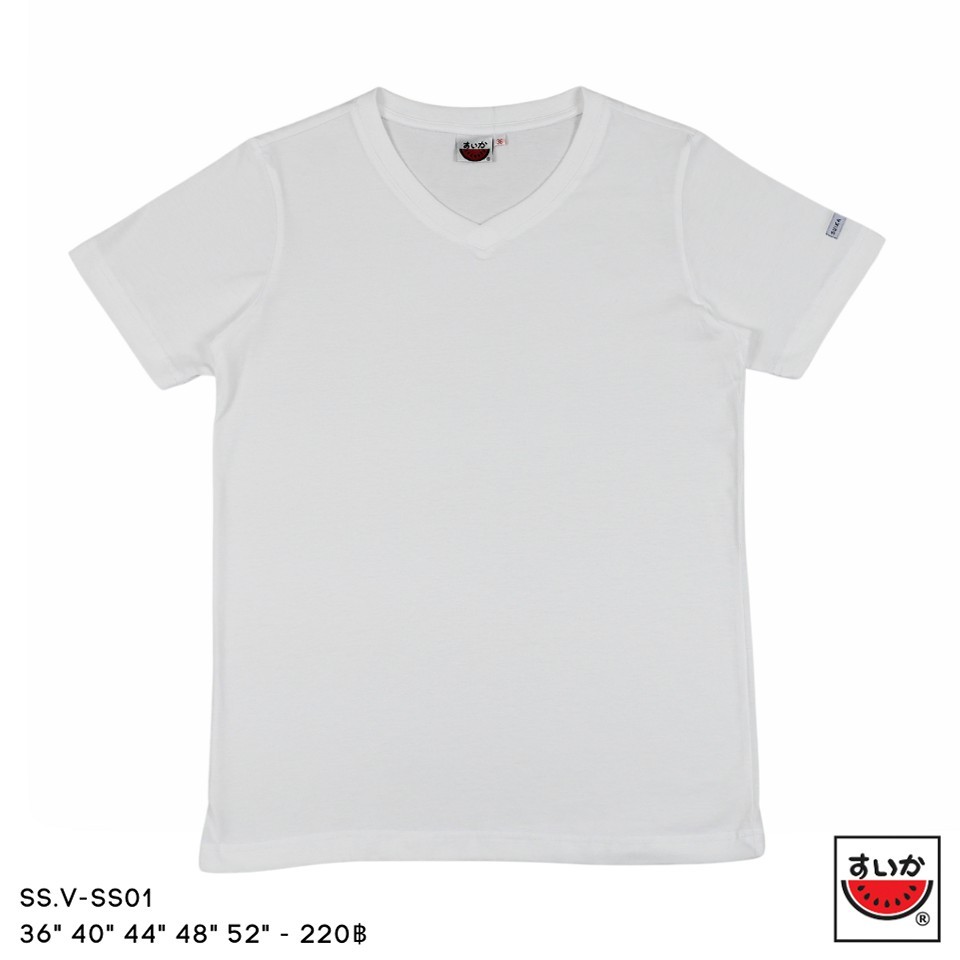 แตงโม (SUIKA) - เสื้อยืดคอวีแขนสั้น SUPERSOFT สี SS01 SS108 SS109