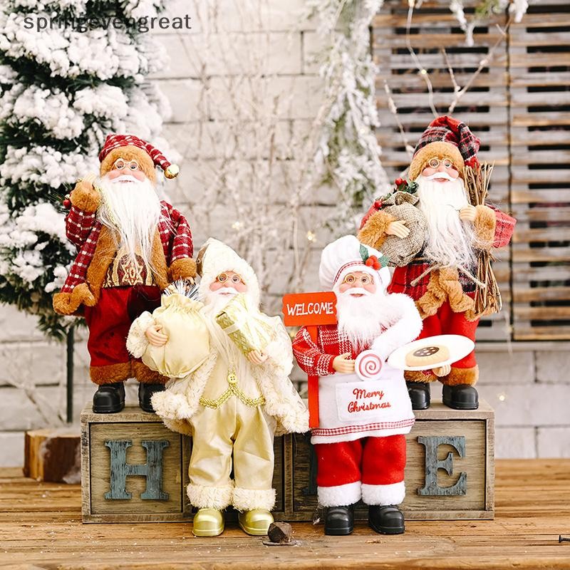 Springevengreat Christmas Creative ผ้า Santa Claus ตุ๊กตามินิตุ๊กตาของเล่นตกแต่งแฟชั่นใหม่และเรียบง่ายตกแต่งบ้าน 2024 ตุ๊กตาและมินิ Springevengreat