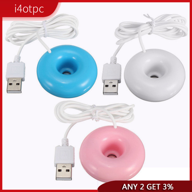 I4otpc แบบพกพา Donut Shape USB Ultrasonic Humidifier เครื่องฟอกอากาศ Aroma Diffuser Sprayer Aromatherapy
