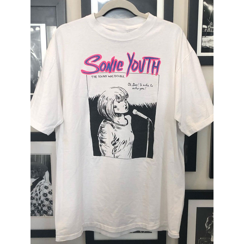 ผ้าฝ้าย 100% Sonic Youth Sonic Youth Punk Rock Band แขนสั้น FOG Street Wear เสื้อยืดคู่ขนาดใหญ่