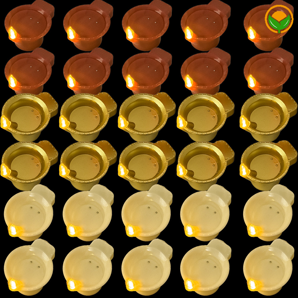 Diwali Diya ไฟ LED ลอยน้ําไฟฟ้าอินเดียน้ํามันโคมไฟเรืองแสงตกแต่งเซ็นเซอร์น้ําเทียน