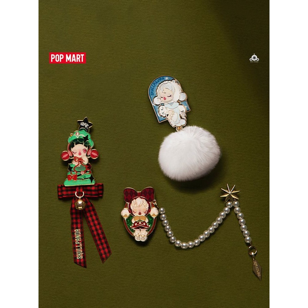 Popmart อย่างเป็นทางการ SKULLPANDA Wishing Time Is Up Series เครื่องประดับตุ๊กตา Hand-Made ของเล่นอินเทรนด์เครื่องประดับของเล่น