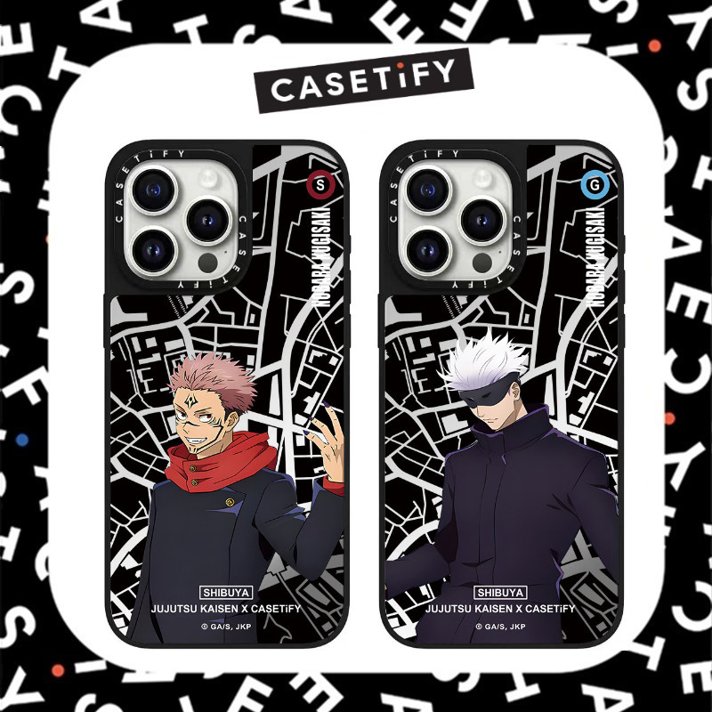 Mirror Casecasetify Jujutsu Kaisen รูปแบบกันกระแทกสําหรับ iPhone 16ProMax 16Pro 16 14 13 12 15 Pro Max เคสโทรศัพท์