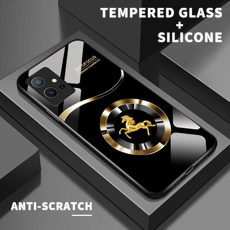 เหมาะสำหรับ VIVO Y75 5G Y75 4G Y75S Y72 Y73 Y76 Y7s Y85 Y89 กรณีโทรศัพท์ป้องกันการตกเคส Simple Horse