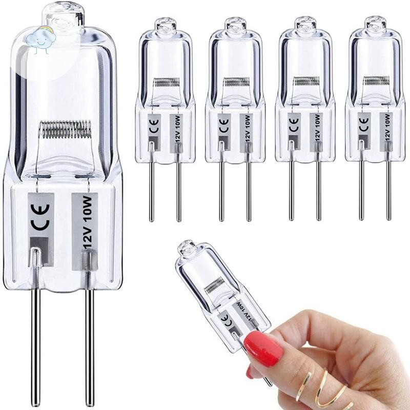 Twoe 10 ชิ้น/เซ็ต 5W 10W 20W 35W 50W 2900K Haen Warm Energy G4 12V หลอดไฟในร่ม Lighg Light JC Bi-Pin LED คริสตัล Globe โคมไฟ TH