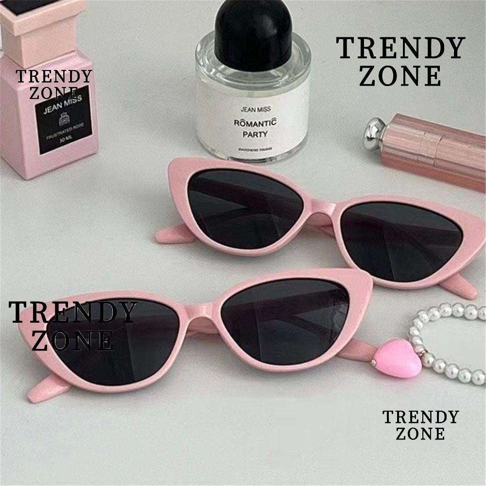 Trendyzone แว่นกันแดดทรงแคทอาย, แว่นตากันแดดกันแดด UV400 สีสันสดใส, เฉดสีกรอบเล็กอินเทรนด์สําหรับผู้หญิง