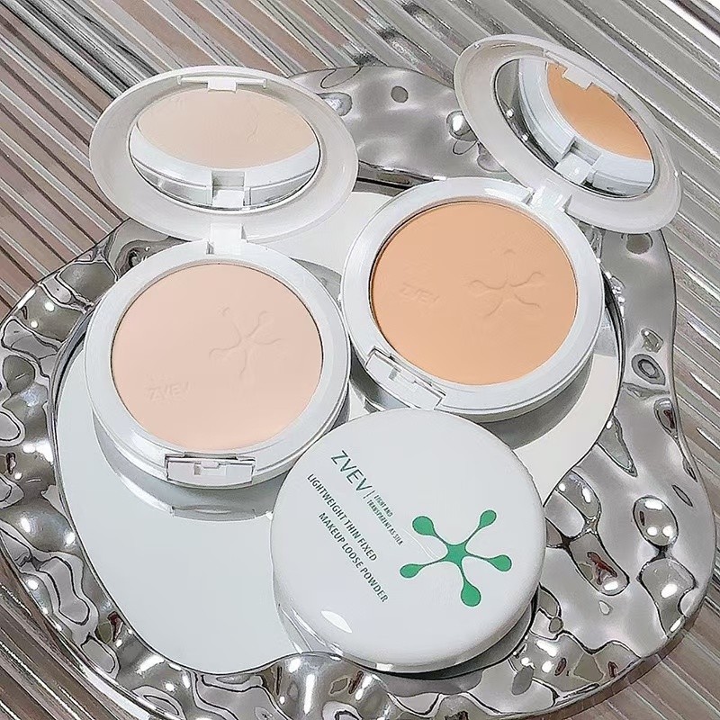 ZVEV แป้งเซ็ตแต่งหน้าน้ําหนักเบา Matte Refreshing กันน้ําเหงื่อแต่งหน้าแป้งฝุ่นควบคุมความมันคอนซีลเล