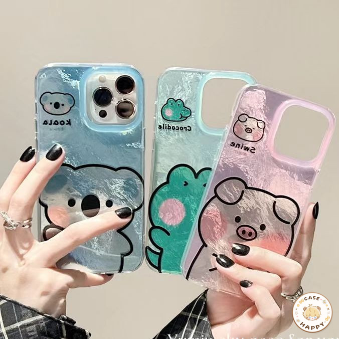 เส้นกราฟฟิตีที่น่ารักโคลาล่าสุกร สำหรับ เคส iPhone 11 16 13 14 15 12 Pro Max 7Plus 7 8 14 16 15 Plus X XS XR Max SE 2022