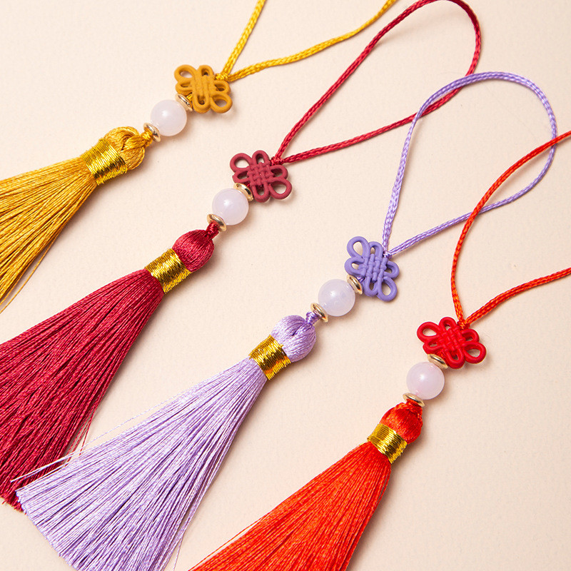 แฟชั่นที่มีสีสันจีนปมพู่แขวนตกแต่งตรุษจีนตกแต่งพู่กระเป๋าจี้