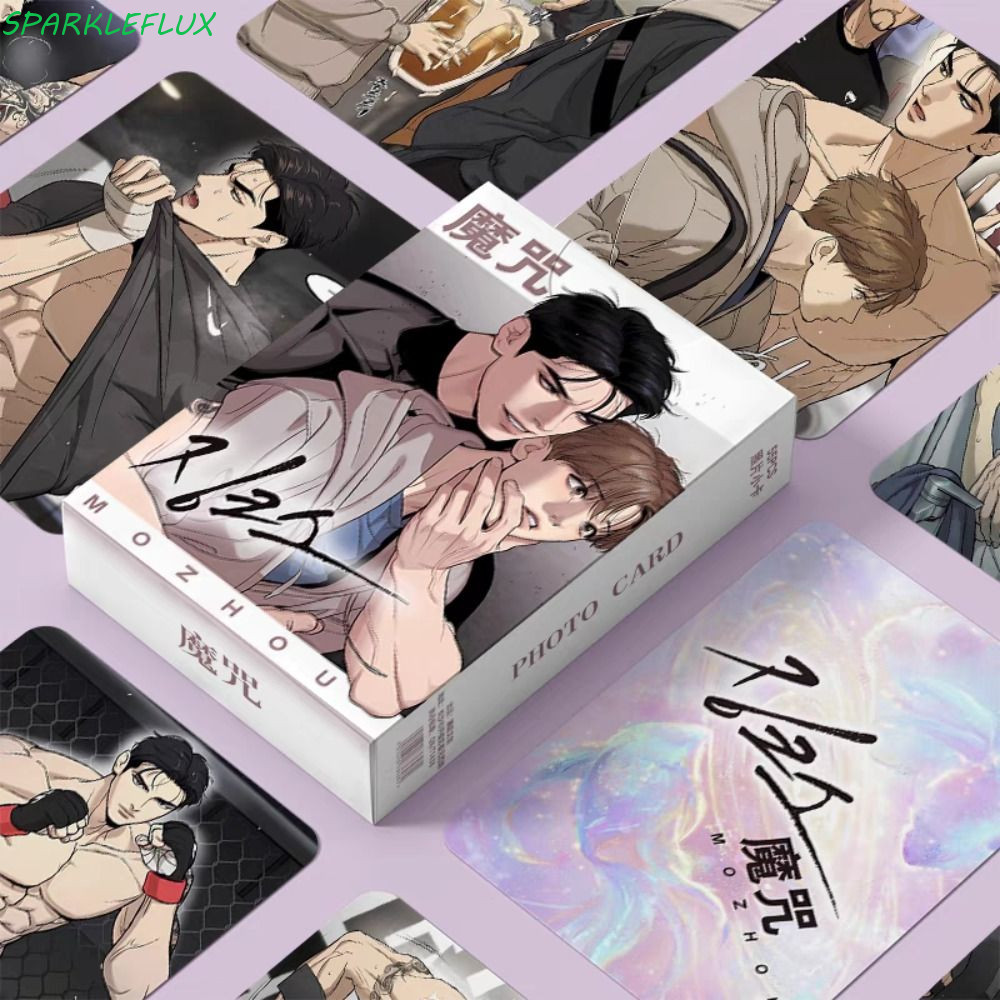 Sparkleflux 55 ชิ้น/เซ็ตเกาหลี BL Manwha Jinx โปสการ์ด, กระดาษ Manwha Jinx 3 นิ้ว Jaekyung Comics Joo Lomo Card, Collection Mini 3 นิ้ว Jเกาหลีคู่ชายการ์ด Pagination Mark