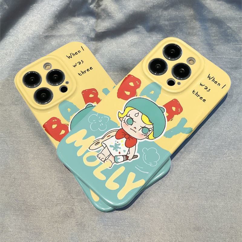 เคส iPhone MOLLY ลายการ์ตูนสีเหลืองสำหรับ iPhone 11/12/13/14/15/16 PRO MAX