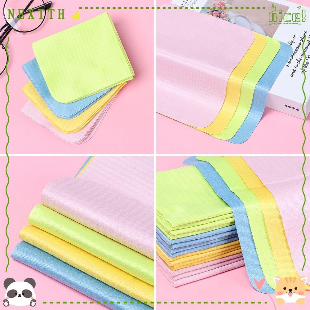 Nextth 1/2/4PCS สีสุ่ม Microfiber คุณภาพสูงเลนส์ทําความสะอาดมัลติฟังก์ชั่นแว่นตาผ้าเช็ดทําความสะอาด