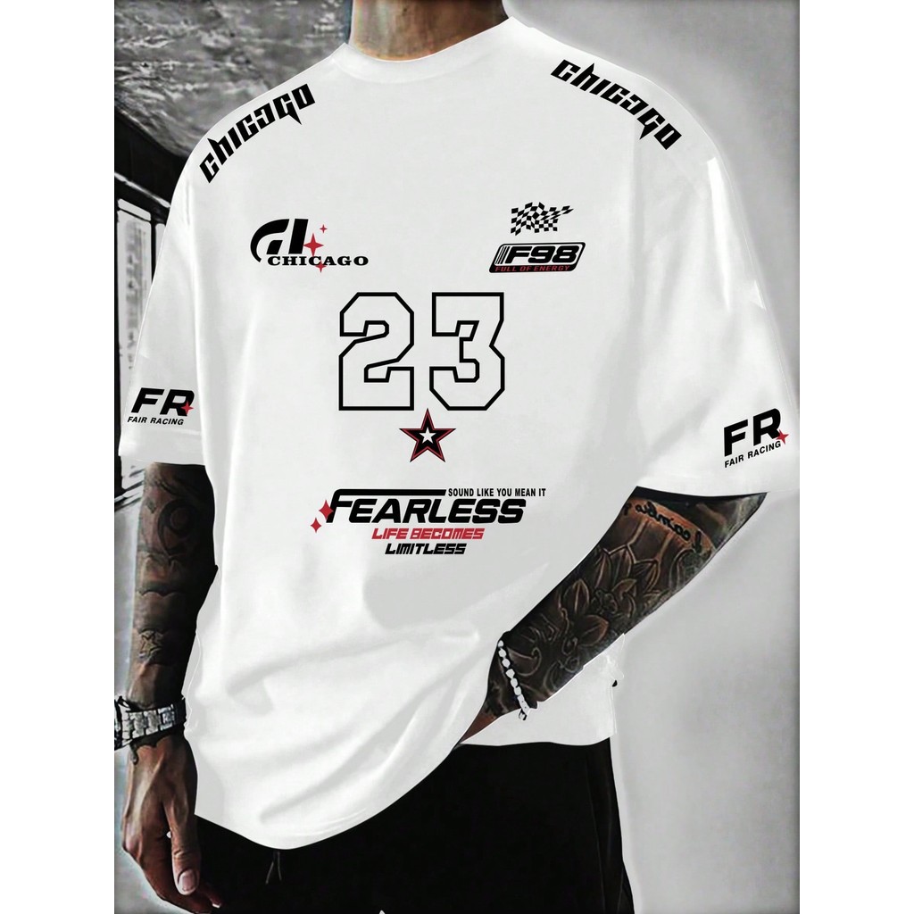 ขายร้อน Attitude ผู้ชาย Casual Racing รูปแบบพิมพ์ 100% เสื้อยืดผ้าฝ้ายพรีเมี่ยม
