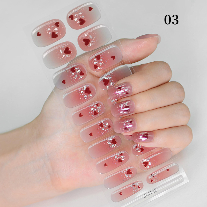Ur SUGAR ปีใหม่สีแดง Semi Cured เจลห่อเล็บเจลคริสต์มาสสติกเกอร์เล็บติดทนนานห่อเล็บตกแต่ง