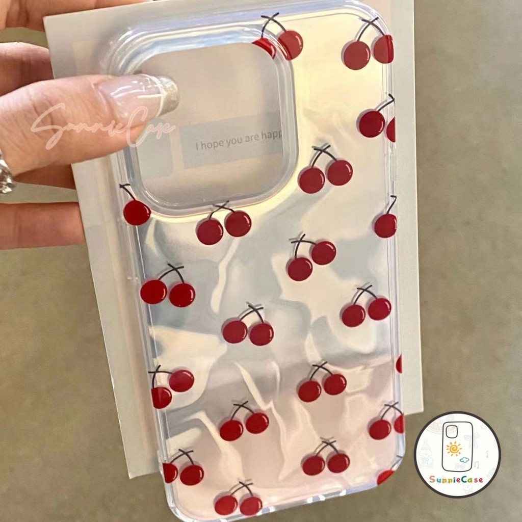 เชอร์รี่ เคส สำหรับ Redmi 12 12C 9A A2 10 A1 9C 10C Note 13 8 Pro MI 11 Lite เคสคู่ ระลอกน้ำ หรูหรา เรียบง่าย เคส