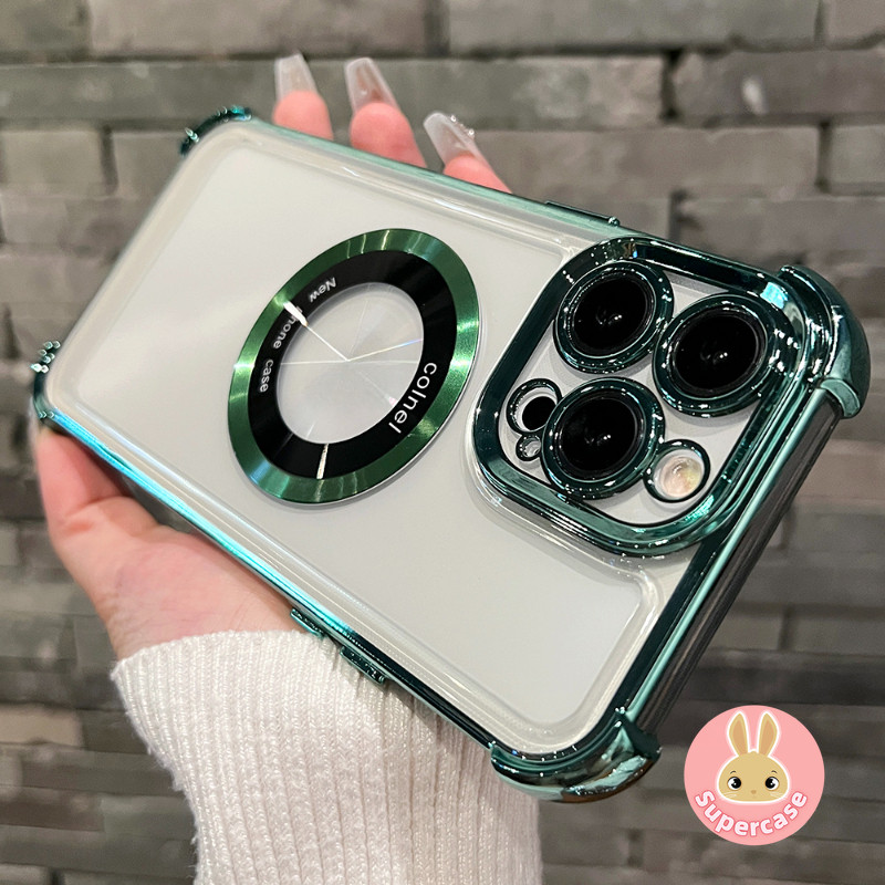 หรูหราแม่เหล็กกันกระแทกเคสใสสําหรับxiaomi Poco F6 F5 Pro F4 F3 M6 M4 Pro C65 C55 C40 X6 X5 X4 Pro 5G 4Gคลุมทั้งหมดชาร์จแม่เหล็กกลับปกอ่อนป้องกันเลนส์ปลอก