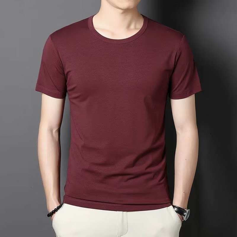 เสื้อยืดผู้ชายแขนสั้นเข้ารูปเสื้อตัวในไซส์ใหญ่เสื้อยืดสีขาวบริสุทธิ์เสื้อยืดแขนสั้นเสื้อยืดชาย